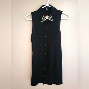 F21 studded collar button down, small tank top